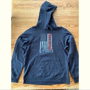 American Flag Surveyor Hoodie Pullover Sweatshirt NWOT
